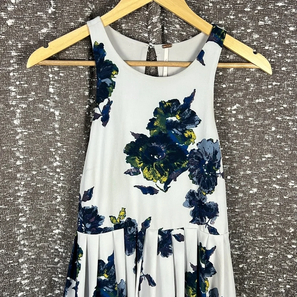 Free People OB420184 Cloud Combo Floral Flutter By Pleated‎ Mini Dress Size 4
